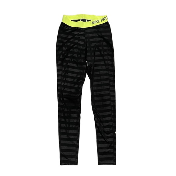 COPY - Nike Pro Black Striped Leggings size Small - Picture 1 of 5